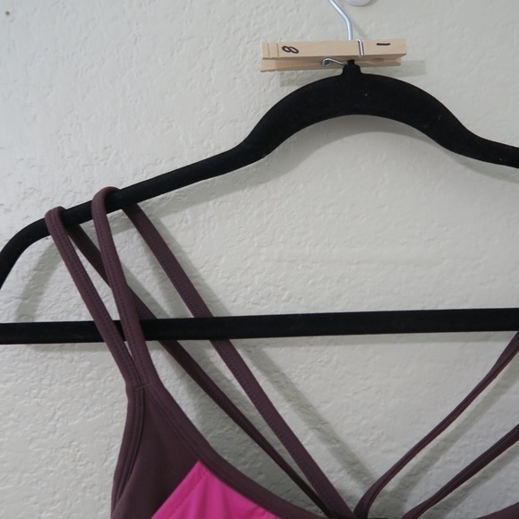Athleta Pink Hidden Agenda Berry‎ Brown Racerback Tank Top Athletic - Picture 4 of 10